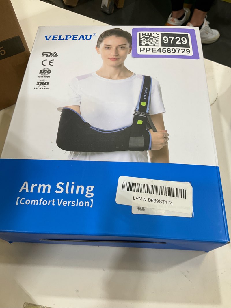 Condition photo showing New/Like New for Velpeau Arm Sling Shoulder Immobilizer for Women and Men, fit Left or Right Arm - Rotator Cuff Support Brace - Medical Sling for Shoulder, Clavicle, Elbow Injury (Comfort type, Large: Bust 33.5?-41?) Large (Pack of 1) Comfort Version