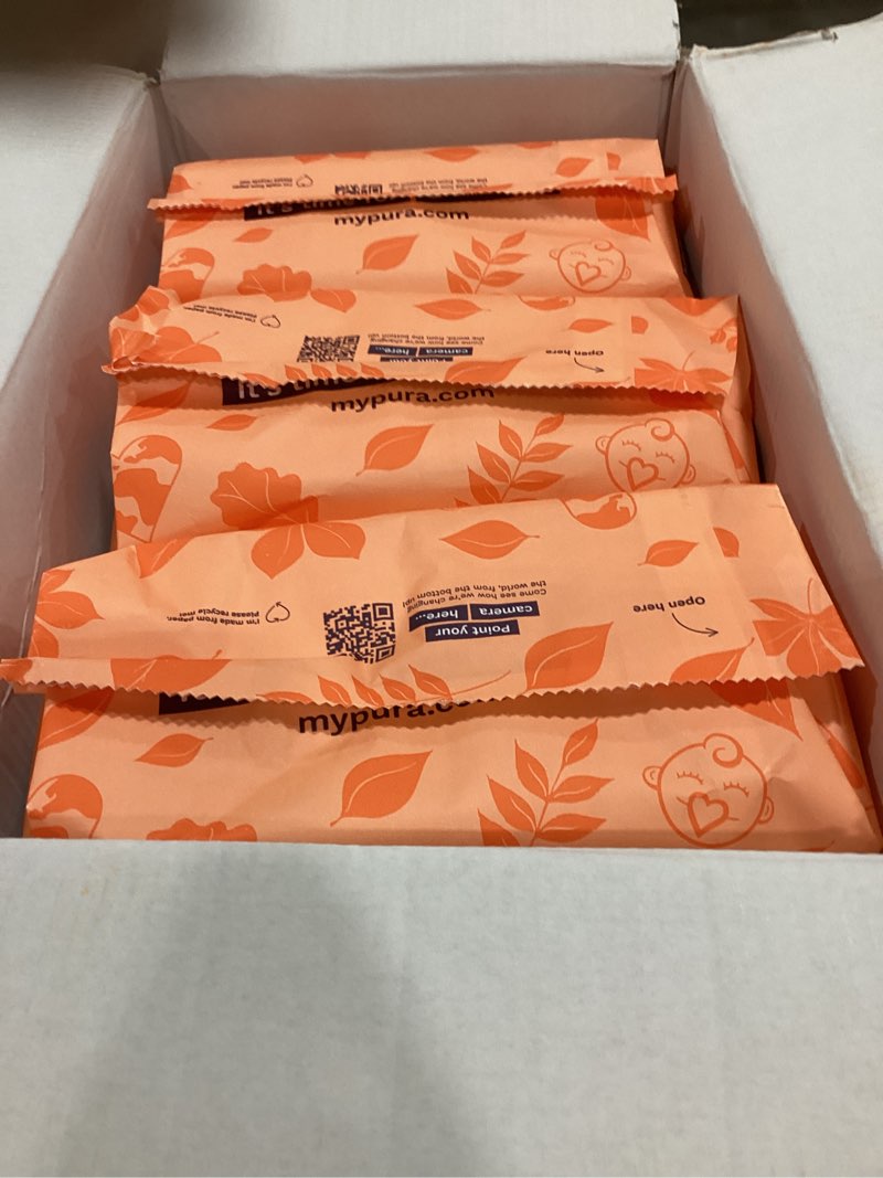 Condition photo showing Good Condition for pura size 7 eco-friendly diapers (33+lbs) hypoallergenic, tcf, soft organic cotton, sustainable, up to 12 hours leak protection, allergy uk, recyclable paper packaging, 6 packs of 17 (102 diapers) size 7 102