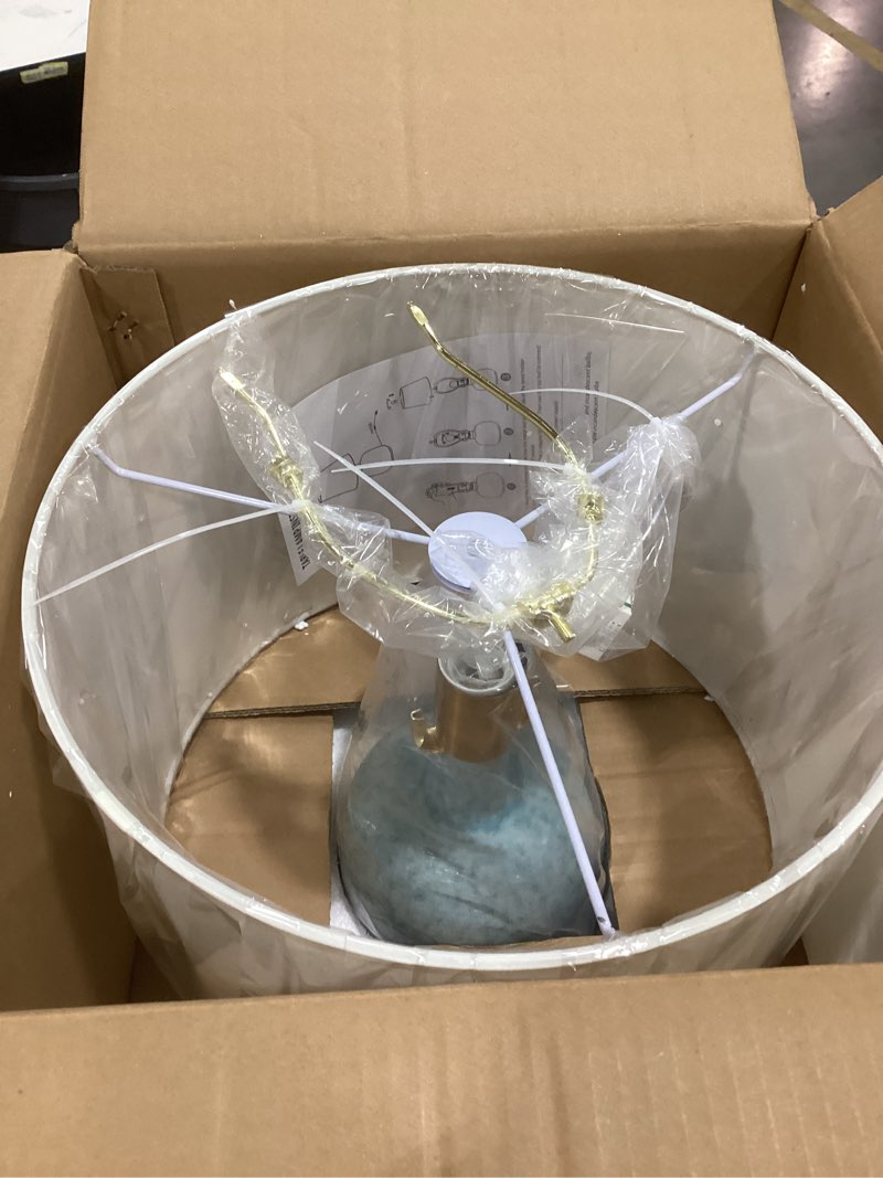 Condition photo showing Good Condition for light blue ceramic table lamp, modern ceramic blue lamps, simple bedroom bedside table lamp,for living room farmhouse bedside lamps boho lamps