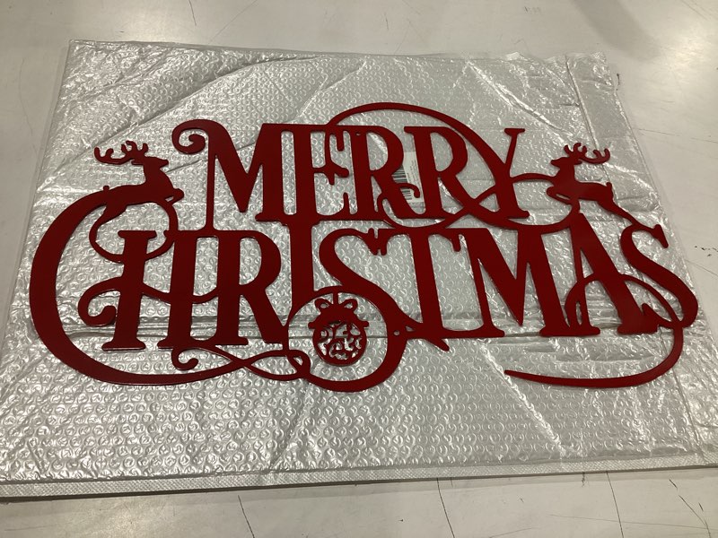 Condition photo showing Good Condition for metal merry christmas wall decor christmas sign letter decorative hanging plaque suitable for indoor outdoor room yard holiday decoration red2 large