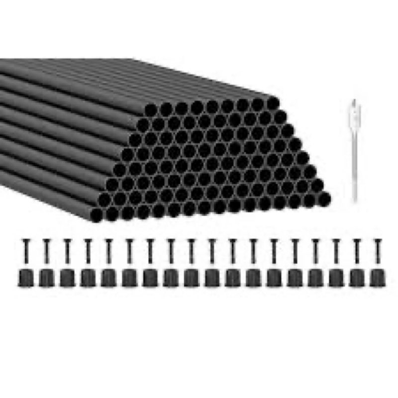 50 Pack 36'' × 3/4'' Round Thickened Aluminum Deck Balusters with Screws and Conectors, Balusters fo