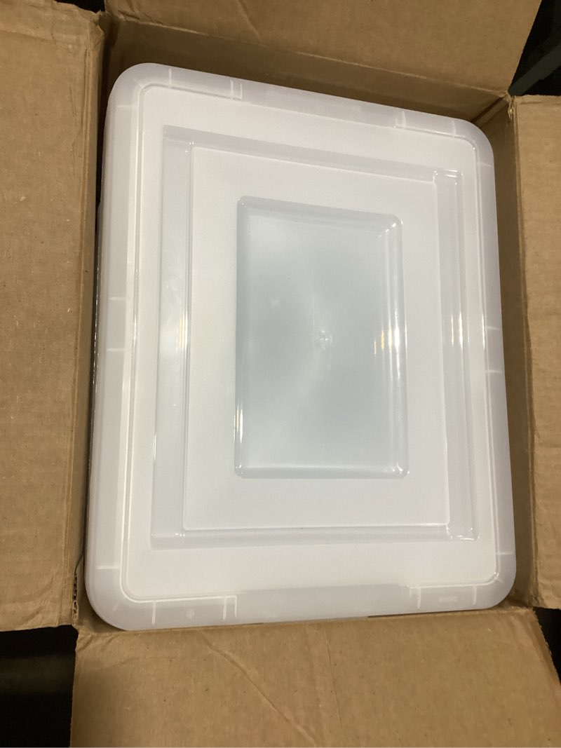Condition photo showing As Is for IRIS USA File Box, Plastic File Organizer with Lids for Letter/Legal File, Portable Document Box For Moving, Storage Bin with Durable and Secure Lid, Stackable Nestable BPA-Free, Pearl 35 Qt. 4 Pack Pearl - 4 Pack