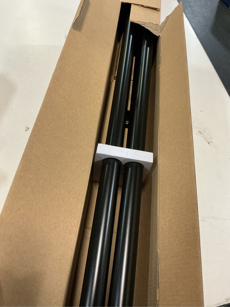 Condition photo showing Good Condition for double curtain rod 72 to 144 inch, hotozon 1 inch heavy duty double curtain rods for windows 60 to 140 inches(5-11.6 ft), telescoping drapery rod with simple end finials, black black 72-144"