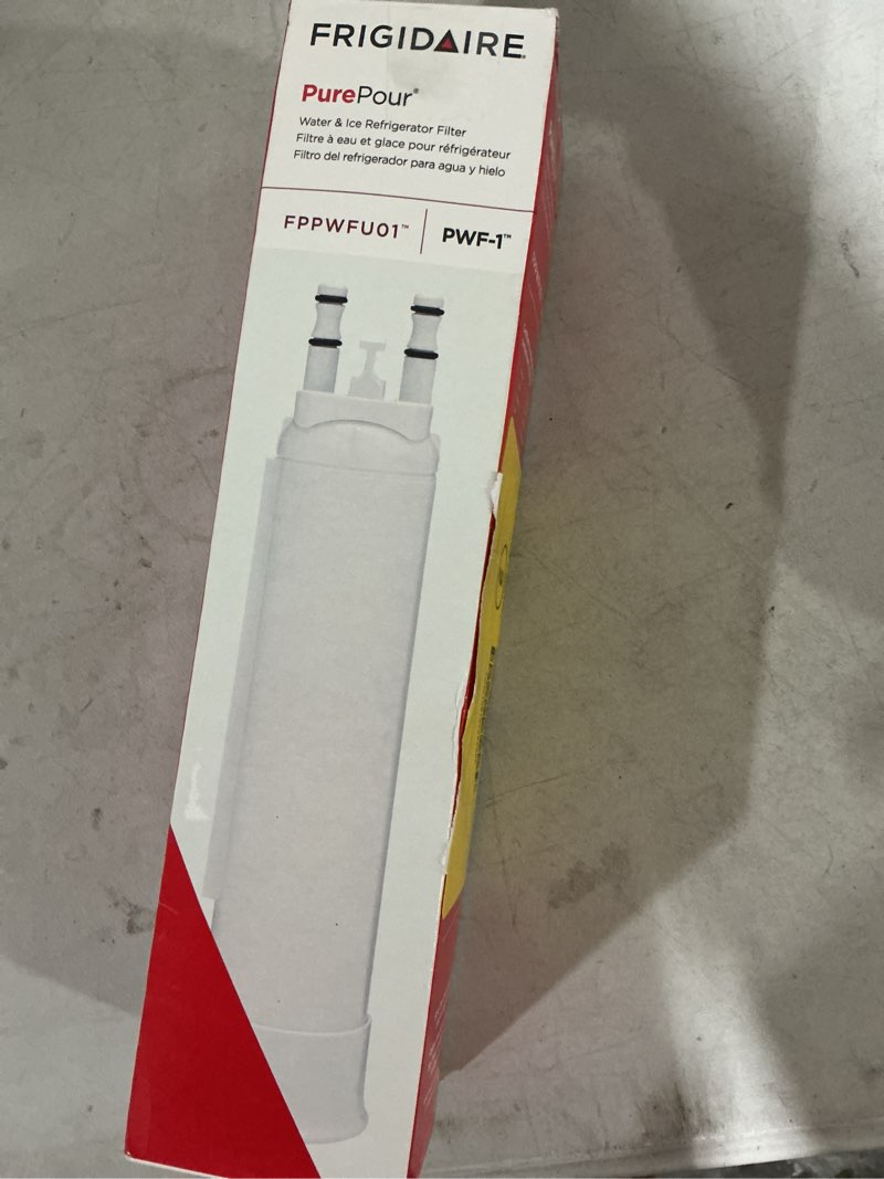 Condition photo showing As Is for frigidaire fppwfu01 purepour water and ice refrigerator filter pwf-1