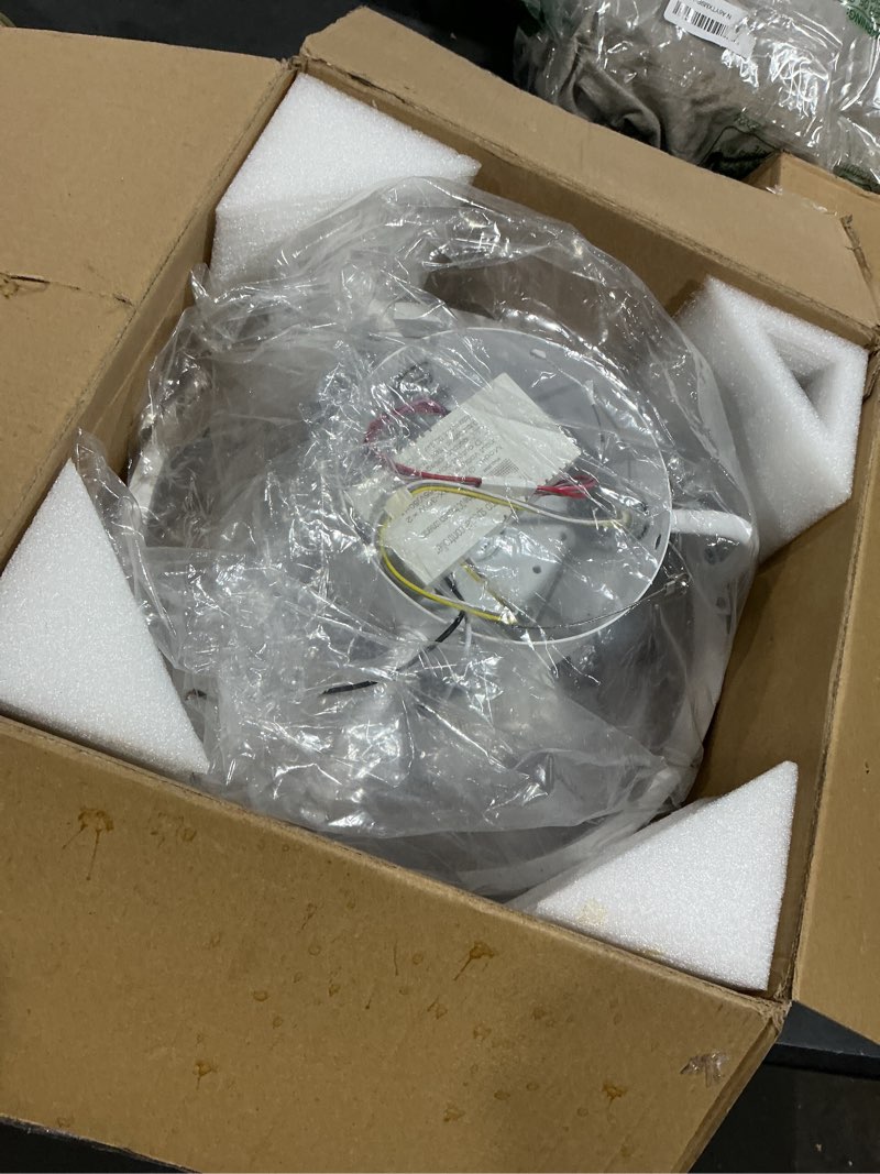 Condition photo showing Good Condition for White Ceiling Fans with Lights and Remote - Low Profile Flush Mount Ceiling Fans - 13” Modern Bladeless Enclosed Ceiling Fans with Led Light and Stepless Dimming, White Small Ceiling Fan for Bedroom White-13"-7867