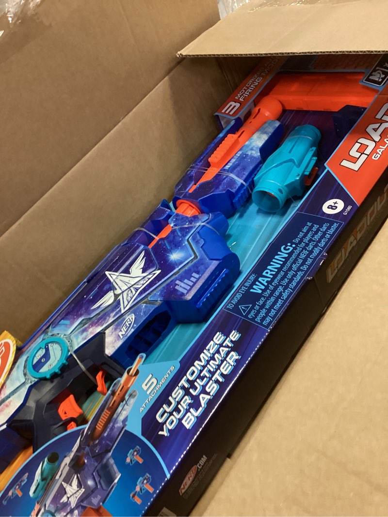 Condition photo showing Good Condition for Nerf Loadout Galactic Commander Motorized Blaster, 3 Firing Modes, 3 Attachment Accessories, 48 Nerf N1 Darts, Kids Toys & Gifts, Ages 8+