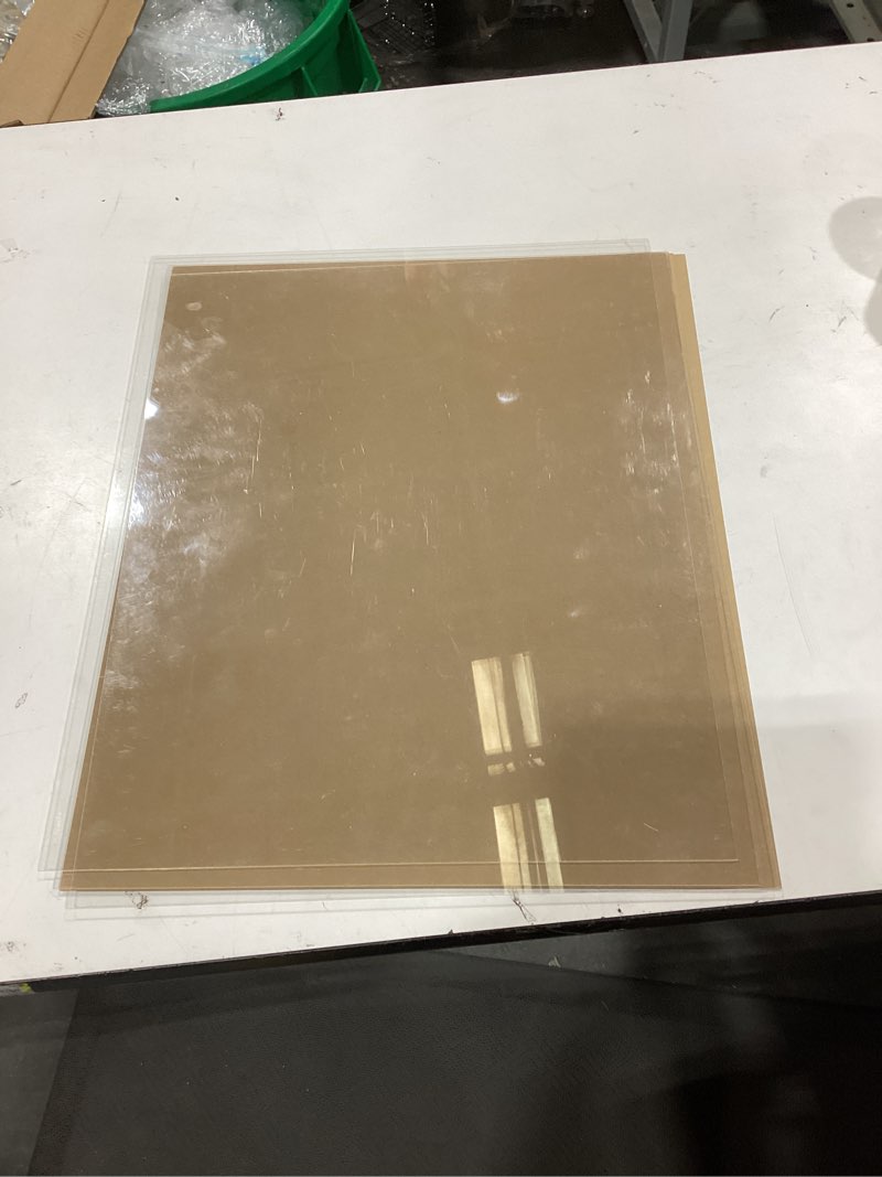Condition photo showing As Is for (5 pack) 16" x 20" plexiglass sheets 1mm thick, clear acrylic sheets panel cut to size plexiglass acrylic board, cut with engraver, power saw or hand tools, no laser cut. 16" x 20" (5 pack) 1mm thick (0.04")