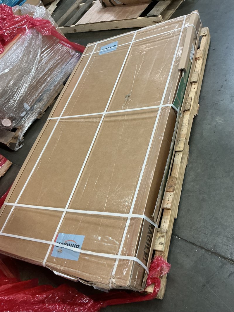 Condition photo showing New/Like New for getpro semi-frameless shower door double sliding 68-72 in. w x 72 in. h bypasss bathroom glass shower sliding doors,1/4 inch clear tempered glass door for walk-in shower brushed nickel