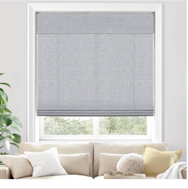 UNISHADES Light Filtering Cordless Roman Shades for Indoor Windows & French Doors, for Window Size 2