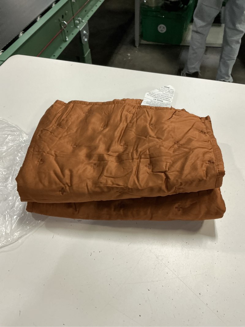 Condition photo showing Good Condition for quince 100% viscose from organic bamboo standard quilted sham 20”x26” terracota
