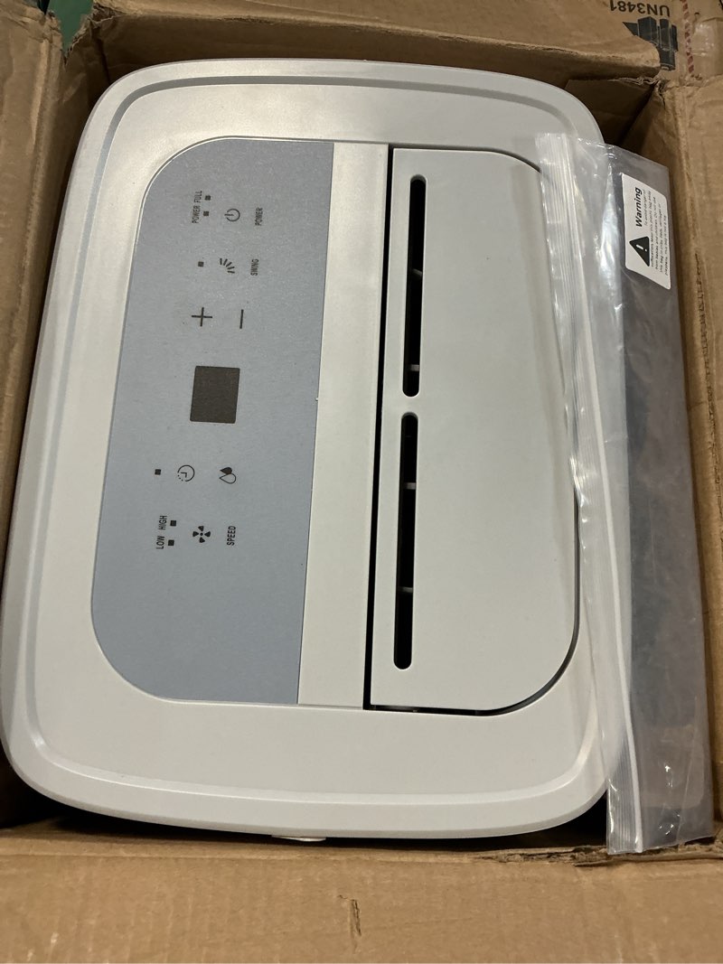 Condition photo showing As Is for waykar 80 pints 2025 energy star dehumidifier for spaces up to 5,000 sq. ft for basement and home, large room with drain hose and 1.14 gallons water tank 80 pints 5000 sq. ft