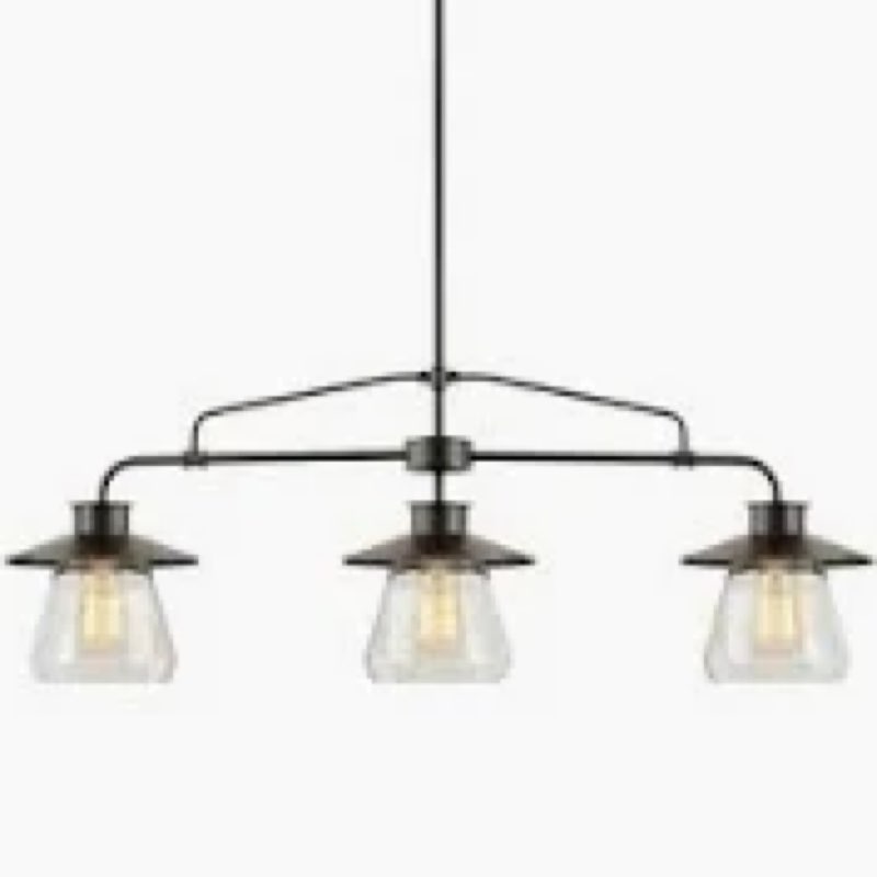 Jenvkoil 3-Light Linear Island Pendant Lighting, Modern Fixed-Length Chandelier for Kitchen Island, 