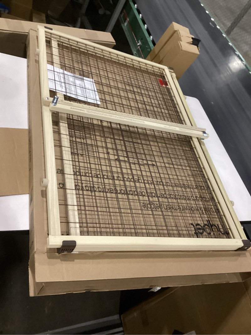 Condition photo showing Good Condition for mypet north states 48" wide wire mesh gate: made in usa, simply expand and lock in place. pressure mount. fits 29.5"- 48" wide (37" tall, sustainable hardwood) (b07ftrh55z)