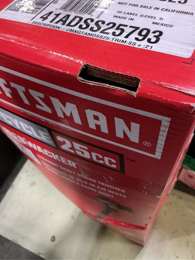 Condition photo showing As Is for craftsman ws2200 25-cc 2-cycle 17-in straight shaft attachment capable gas string trimmer