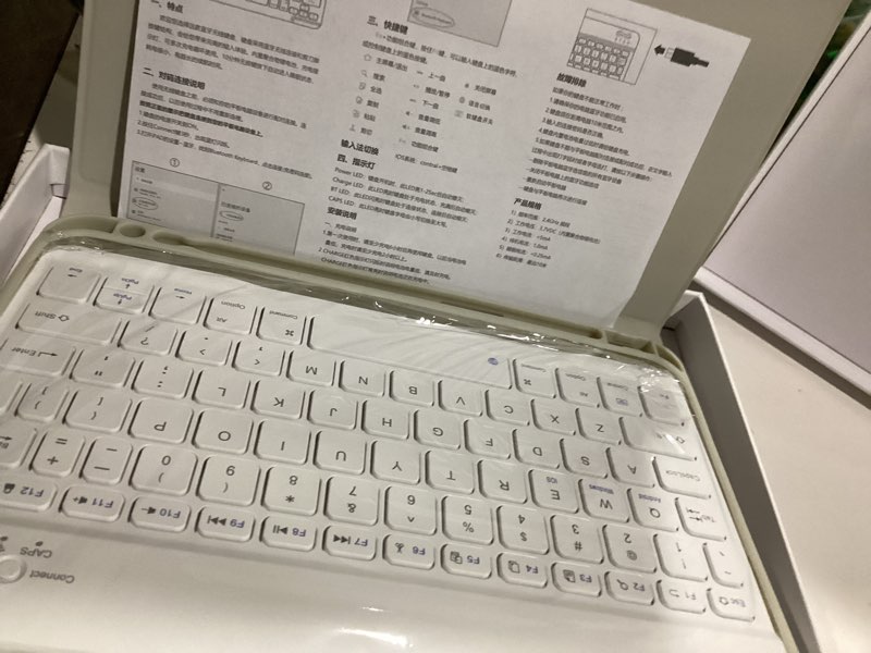 Condition photo showing New/Like New for kenke for iPad 11/10th Gen Case with Keyboard 11/10.9 inch 2025 A16/2022, Detachable Wireless Bluetooth Keyboard Case Thin & Light with Built-in Left Side Pencil Holder, White Square Keycaps (Gray) Non Backlit - White Square Keycap Gray-1