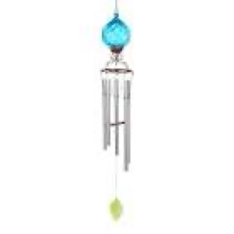 exhart 45.98-inches blue metal solar wind chime