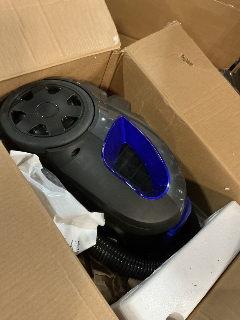Condition photo showing As Is for Canister Vacuum Cleaner, 32Kpa 1600W Bagless Vacuum Cleaner, Dust Full Indicator, H13 HEPA Filter, 3.7Qt Large Capacity, Lightweight Vac for Hard Floors, Carpet, Pet, Upholstery, Blue