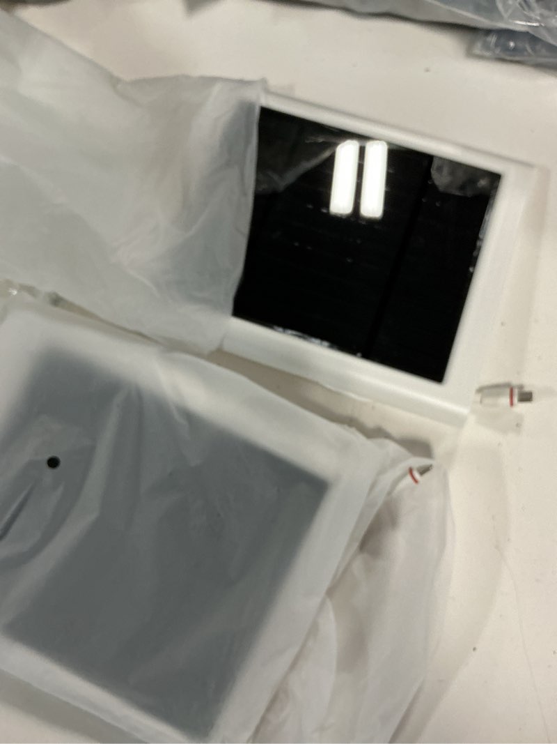 Condition photo showing Good Condition for solar panel for ring camera, 2 pack 4w solar charger compatible with rings spotlight &all-new stick up outdoor cam battery, 10ft long cable with usb-c to ring barrel plug adapter white 2pcs