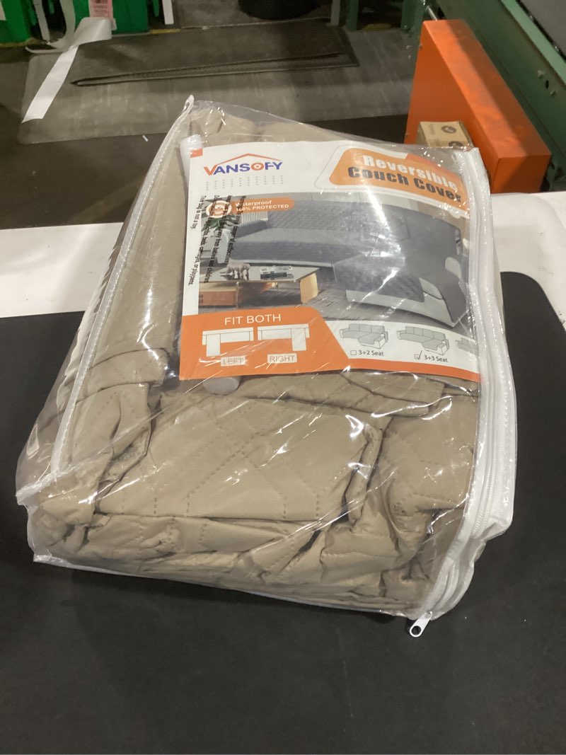 Condition photo showing Good Condition for VANSOFY Sectional Couch Covers 100% Waterproof L Shaped Sofa Slipcover 3pcs Reversible Chaise Lounge Cover for Sectional Sofa Furniture Protector Cover for Pets Cat Dog(Large, Khaki)