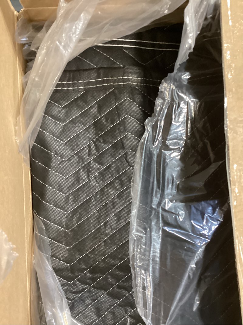 Condition photo showing Good Condition for moving blankets 72"x80", (45 lb/dz weight), heavy duty moving blanket, deluxe quality padded packing blankets for furniture shipping and storage, black (1 blanket) 1 deluxe black blanket 45 lbs/dozen