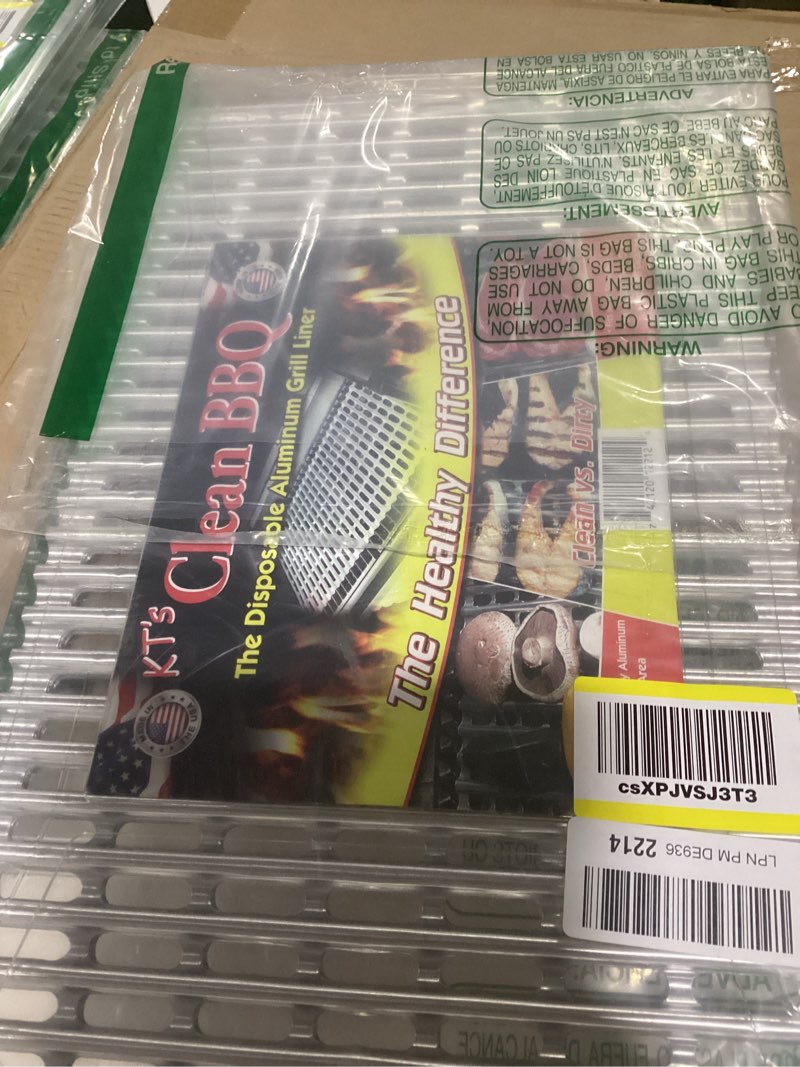 disposable aluminum grill liner. set of 12 sheets of grill topper 12-pack