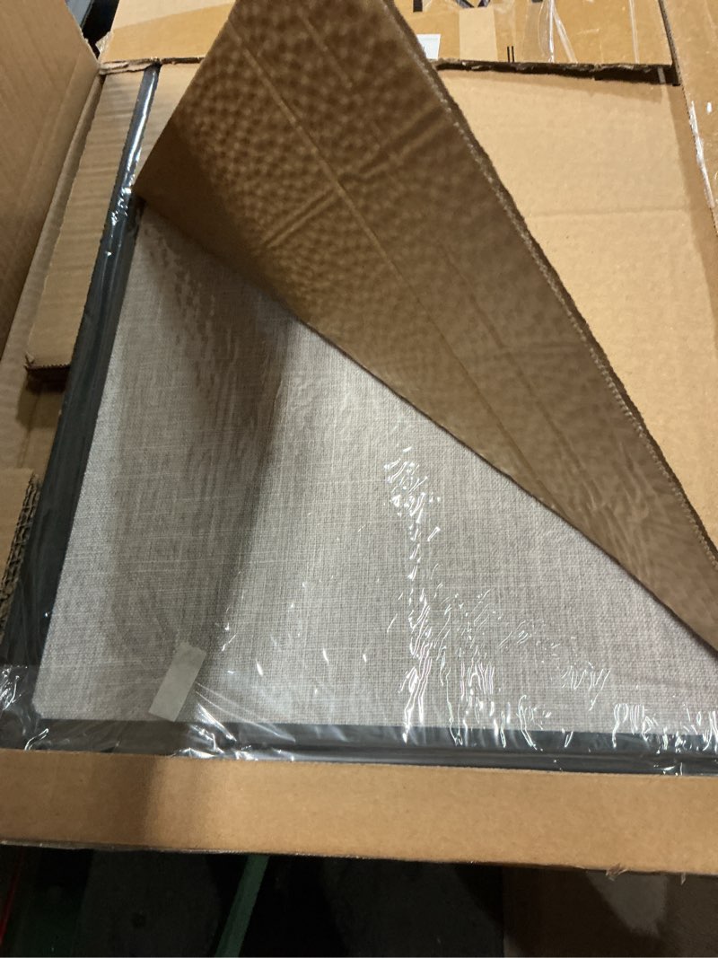 Condition photo showing Good Condition for jiloffice cork linen bulletin board 36 x 24 inch (grey), black aluminum frame wall mounted board memo pin board for office home and school 36"x 24" grey