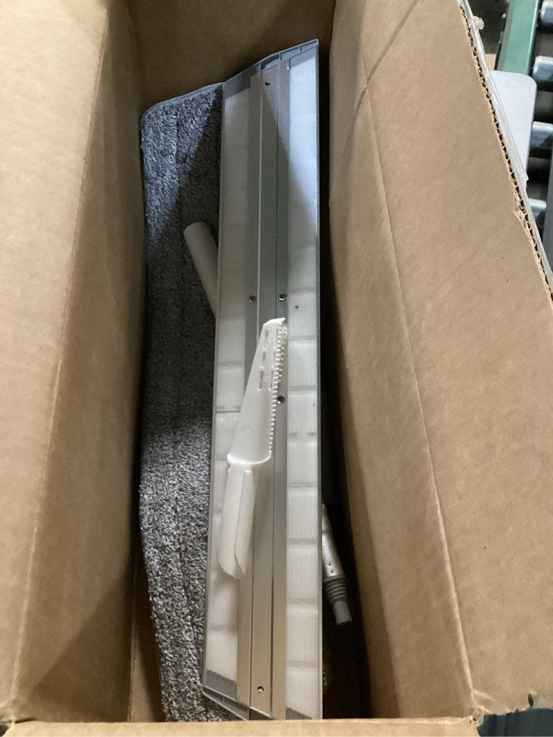 Condition photo showing As Is for Flat Microfiber Mop for Floor Cleaning, 18 inch (17.7 in/45 cm) Aluminum Base, Adjustable Stainless Steel Handle 29.5 to 52 in, 360-Degree Swivel, Dry & Wet, 4 Washable Pads - LJGG 17.7 INCH