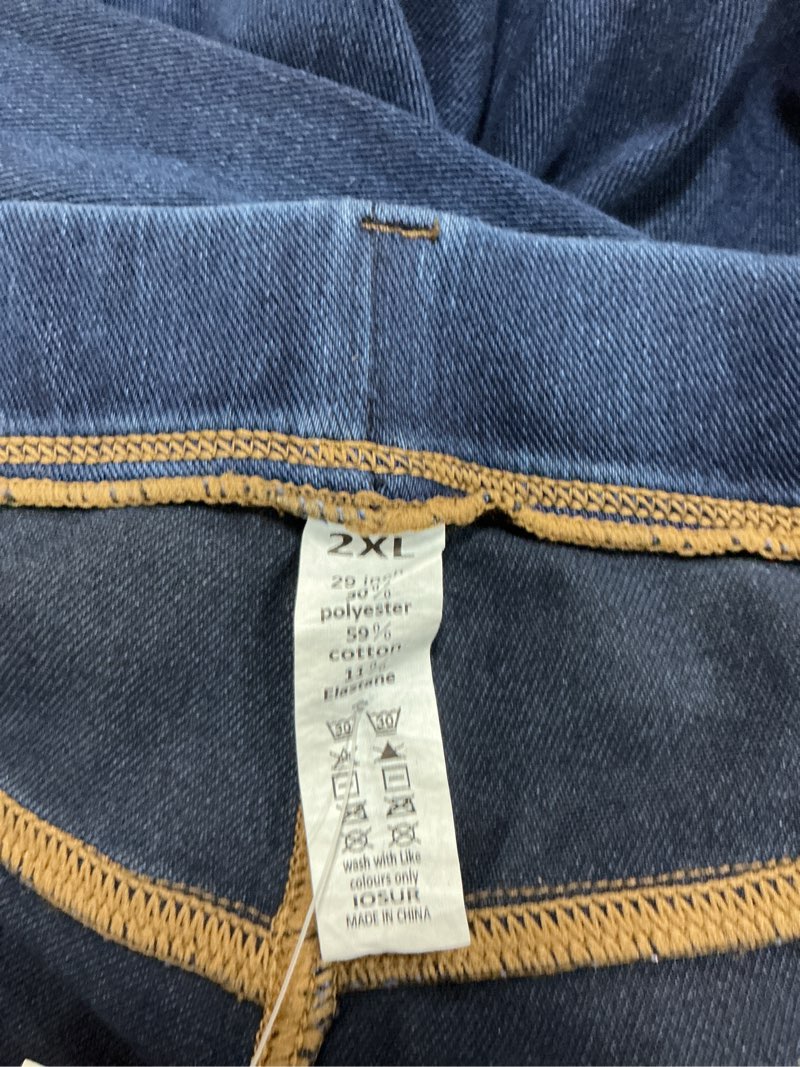 Condition photo showing Good Condition for Pull On Jeans for Women Wide Leg High Waisted Stretch Baggy Jeans Casual Trendy Straight Denim Pants 29 inseam XX-Large Dark Blue