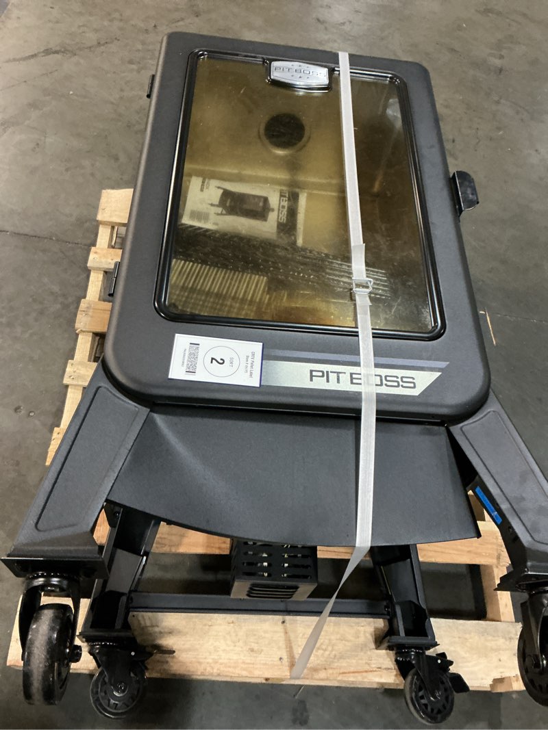 Condition photo showing As Is for pit boss dx series vertical 4 series 1300-sq. in black pellet smoker