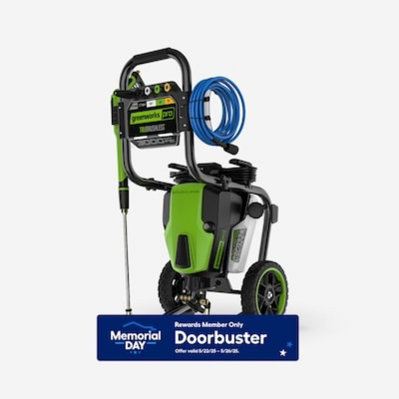 greenworks pro 3000-psi 2.0-gpm cold water electric pressure washer with 5 spray tips
