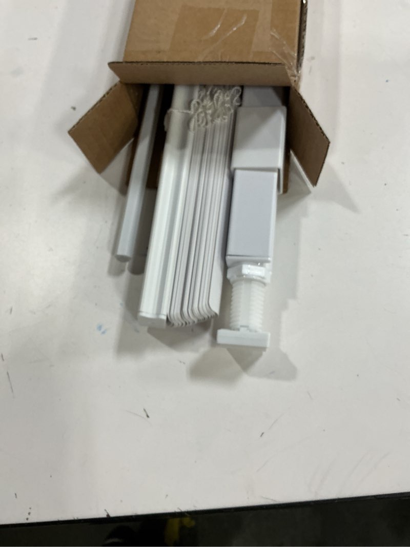 Condition photo showing Good Condition for LazBlinds No Tools No Drill 1" Vinyl Mini Blinds, Cordless Blinds for Windows, Light Filtering Horizontal Window Blinds & Shades, 29" W x 36" H, White Cordless-white 29" W x 36" H