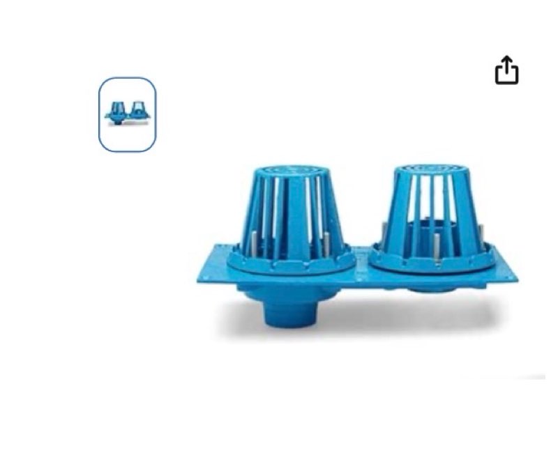 zurn rd2130-nh3-ci - combination roof drain and overflow with 3" no-hub outlet