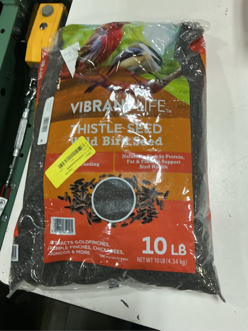 Condition photo showing As Is for vibrant life nyjer thistle seed for finches and other wild birds bird food, 10 lb bag