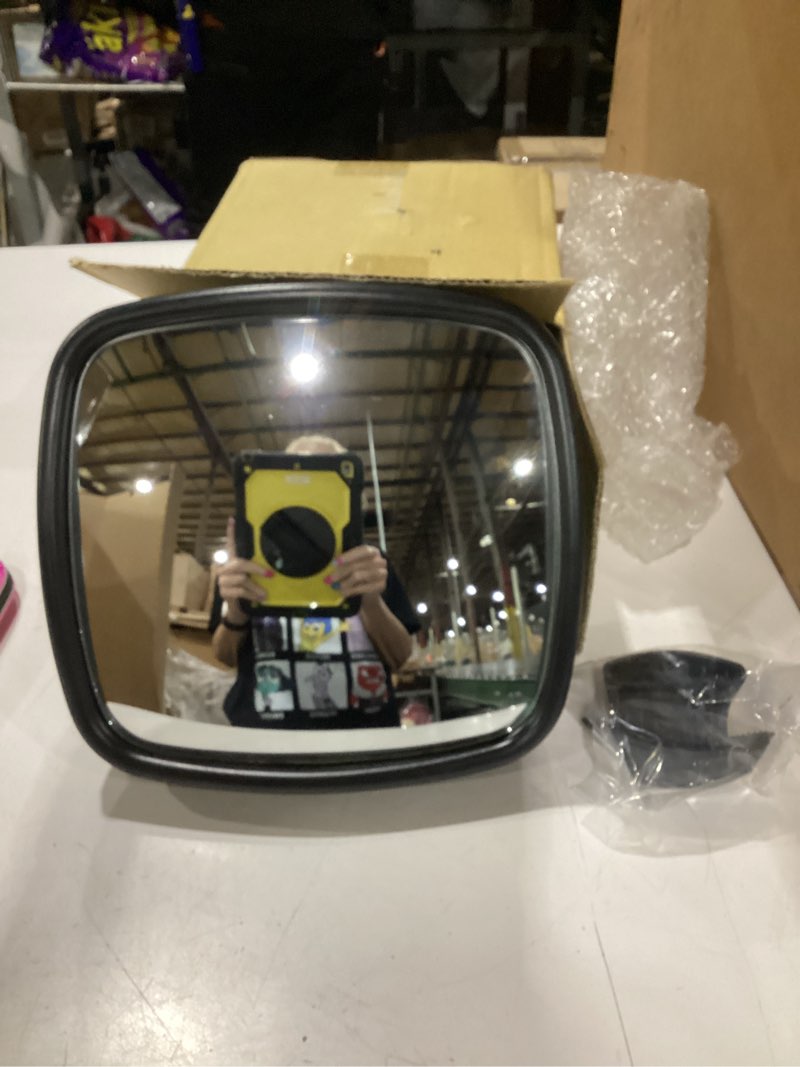 Condition photo showing Good Condition for trq driver & passenger side mirror set without heat with black housing compatible with 2002-2006 freightliner m2 100 2002-2014 m2 106 2003-2014 m2 112 mra38856