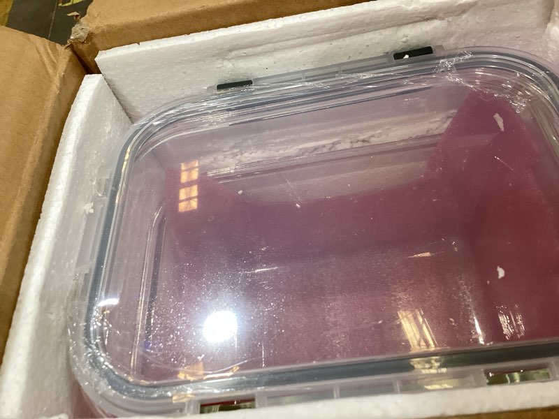 Condition photo showing Good Condition for 2 pack large glass storage containers with lids 85oz/10.5cup big airtight glass food storage containers for rotisserie chicken watermelon meal prep, bpa free, freezer dishwasher oven safe gray