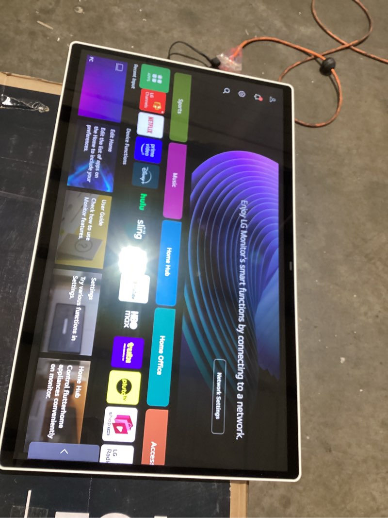 Condition photo showing New/Like New for LG Smart Monitor Swing 32U889SA-W 32-Inch 4K UHD (3840x2160) IPS Touchscreen on a Fully Adjustable Wheeled Base HDR10, webOS, Built-in Speaker, HDMI, USB Type-C, Tilt/Height/Swivel/Pivot Stand, White