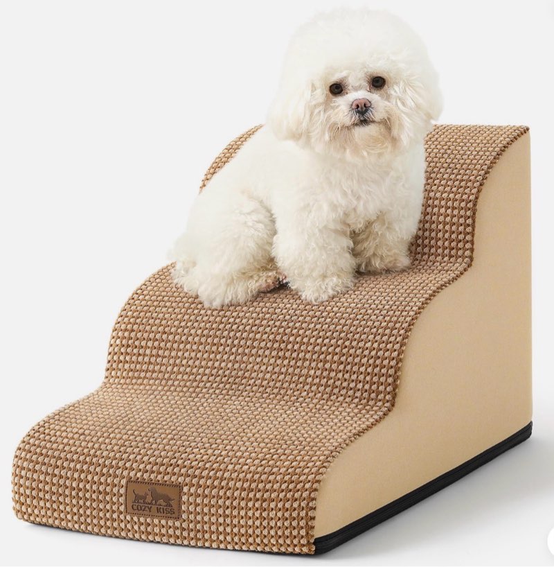 COZY KISS Dog Stairs for Small Dogs 15.7 H, Curved Dog Step for Puppy, Older ...
