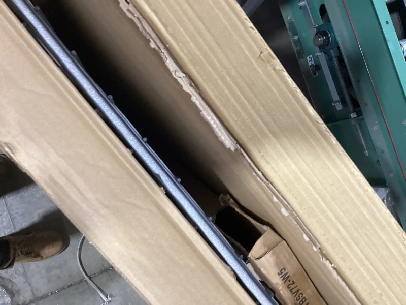 Condition photo showing As Is for Project Source 5 -Tier Heavy Duty Black Metal Utility shelving unit with Wire Shelves ( 48-in W x