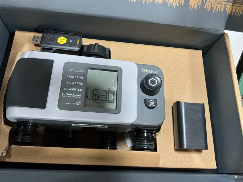 Condition photo showing Good Condition for orbit b-hyve xd 4-port smart hose watering timer with wi-fi hub - app controlled irrigation timer - smart weathersense auto watering - multi valve yard irrigation system - 24639