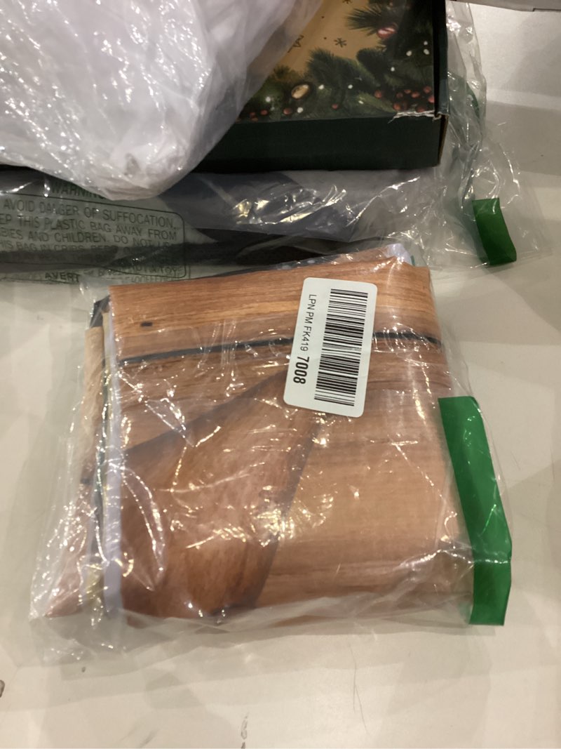 Condition photo showing New/Like New for Upgraded Magnectic Christmas Garage Door Cover 7x8 Ft, Wooden Door Design, Light-Up Banner Decoration Light Wood Door