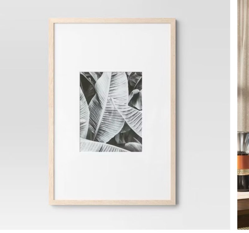 20" x 30" matted to 11" x 14" poster frame light wood - threshold™: modern style, mdf, glass pane
