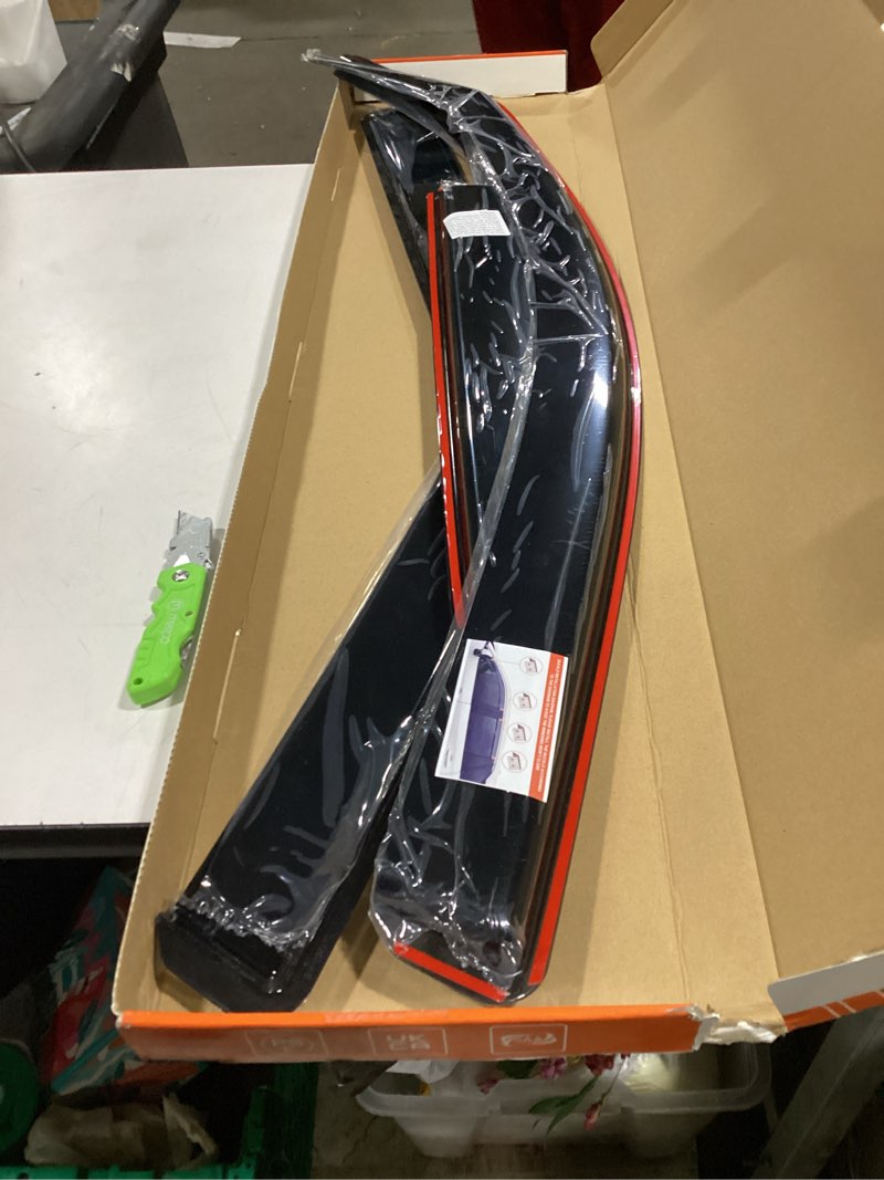 Condition photo showing As Is for in-channel rain guards compatible with toyota tacoma 2024-2026, durable side windows wind deflectors, 2024 2025 2026 tacoma rain guard black 4 pcs 2024-2026 tacoma