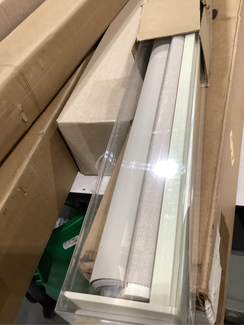 Condition photo showing New/Like New for 100% blackout roller shades cordless blinds for windows, free-stop blind with beige linen valance thermal insulated uv protection privacy window shades for bedroom living room oatmeal 35" w x 72" h oatmeal 35"w x 72"h