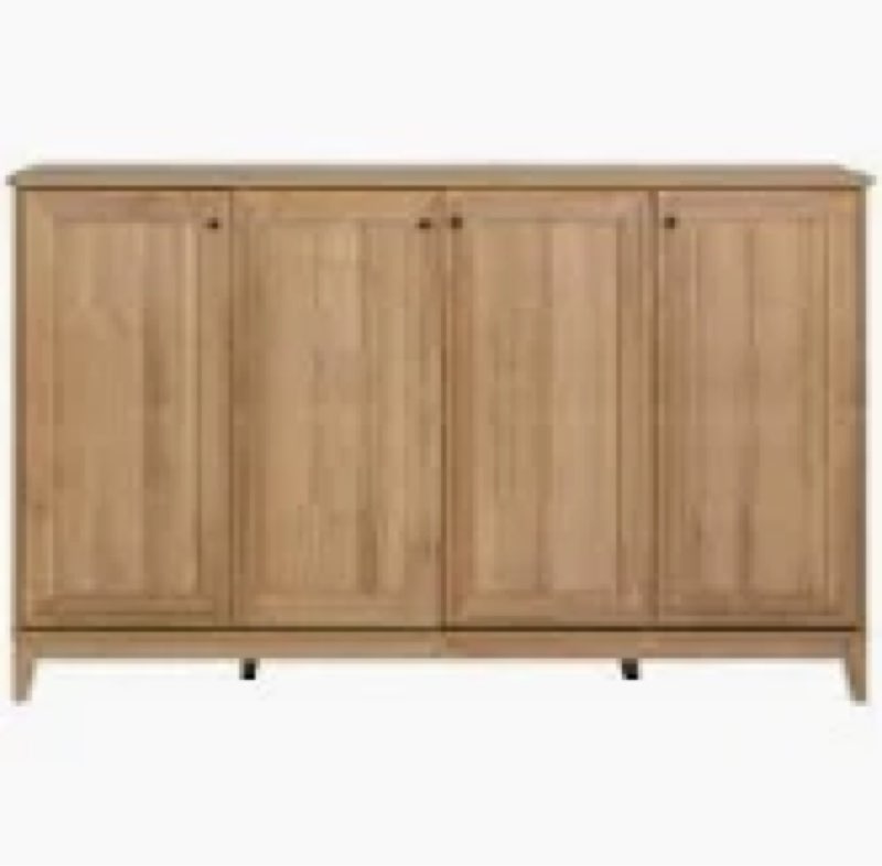 Gonroff 4 Panel Door Console Table Storage Cabinet with Doors and Shelves, Sideboard Storage Cabinet