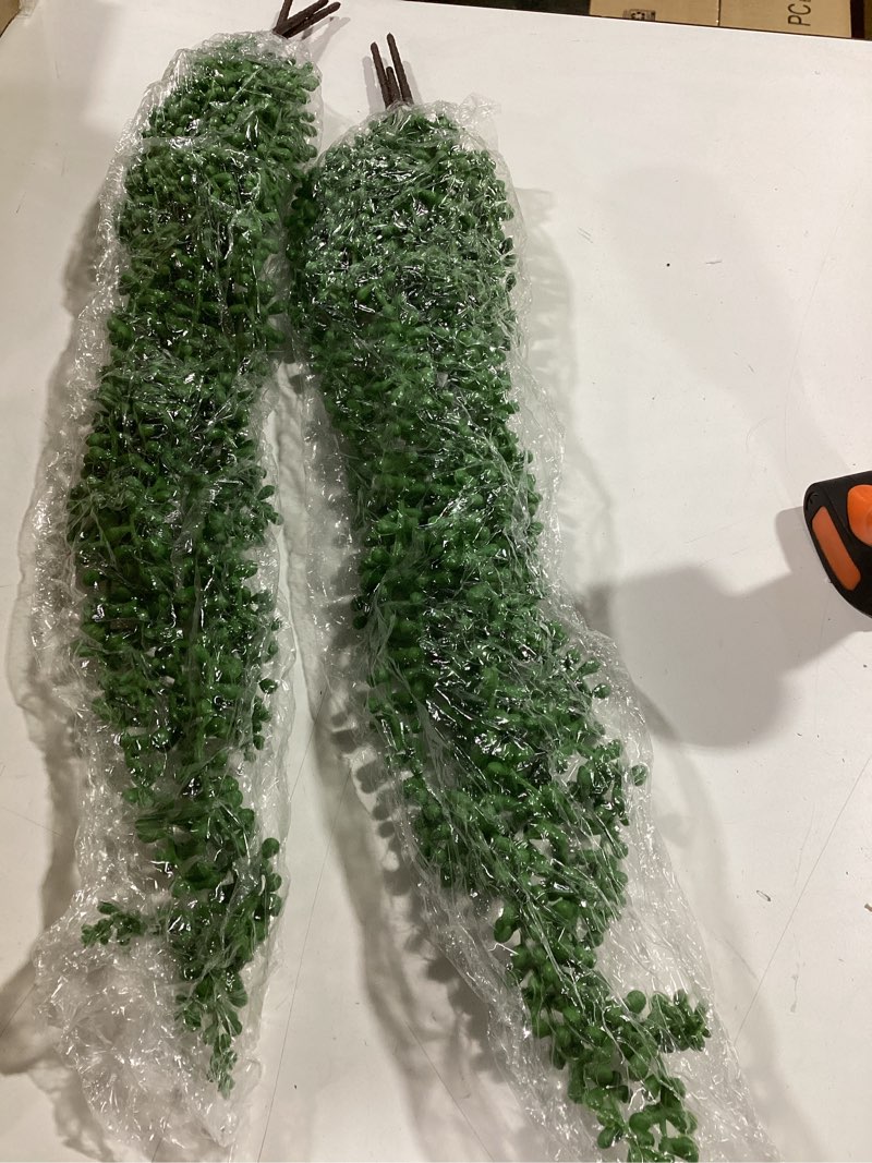 Condition photo showing As Is for RECUTMS 6pcs Artificial Succulents Hanging Plants Fake Hanging Plants String of Pearls Faux Greenery Wall Plant Artificial Plants Indoor Outdoor Home Decor Green-6pcs