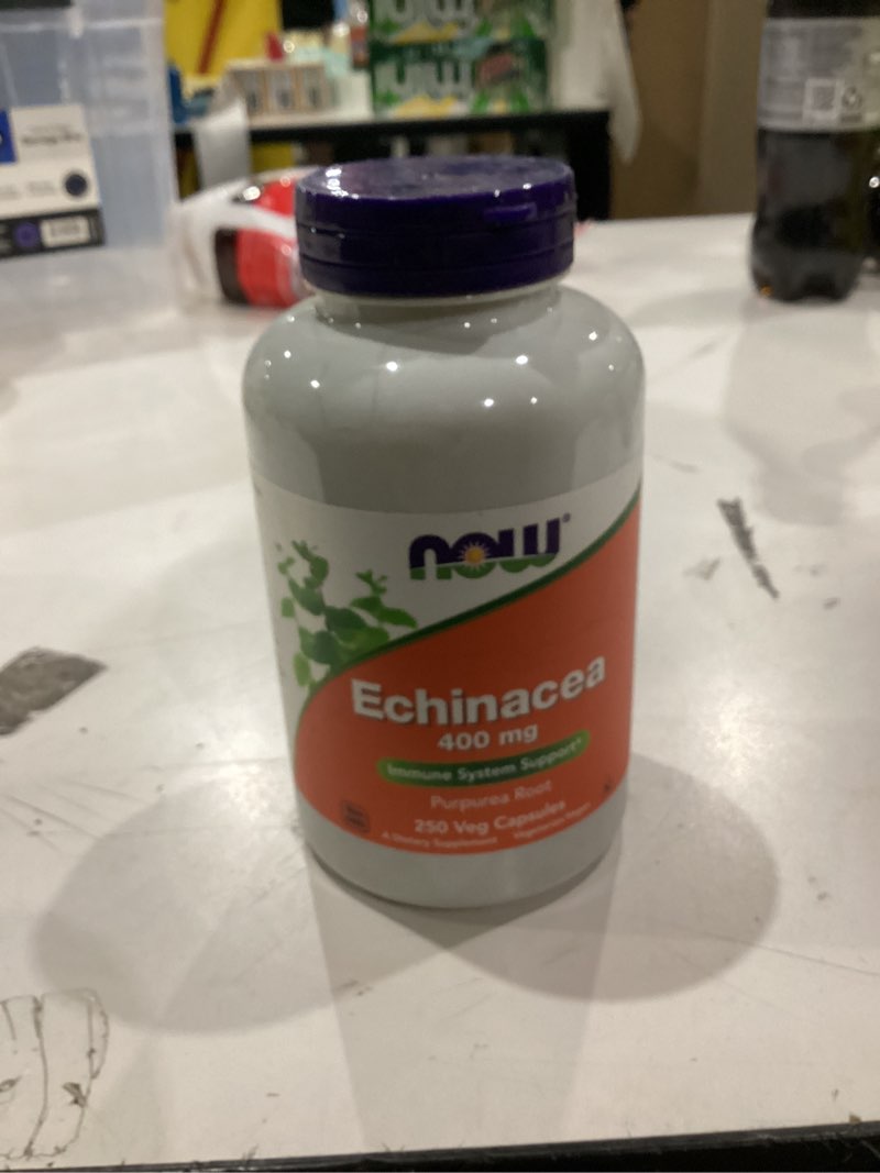 Condition photo showing Good Condition for NOW Supplements, Echinacea (Purpurea Root) 400 mg, Immune System Support*, 250 Veg Capsules 250 Count (Pack of 1)