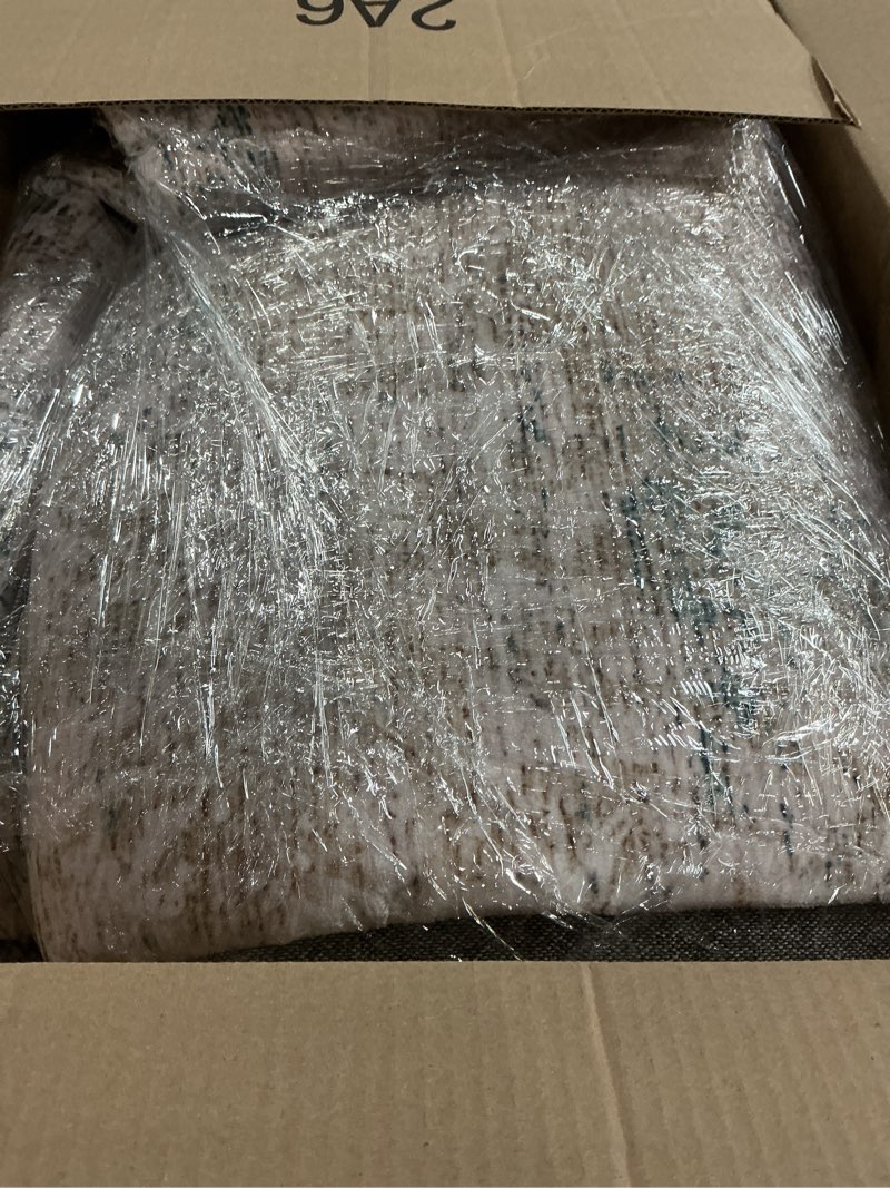 Condition photo showing Good Condition for 8x10 Washable Area Rug Beige Blue Abstract Living Room Bedroom Carpet Neutral Modern Non Slip Soft Low Pile Large Throw Rug for Dining Room Kitchen Office 8' x 10' (Rectangular) Beige/Blue