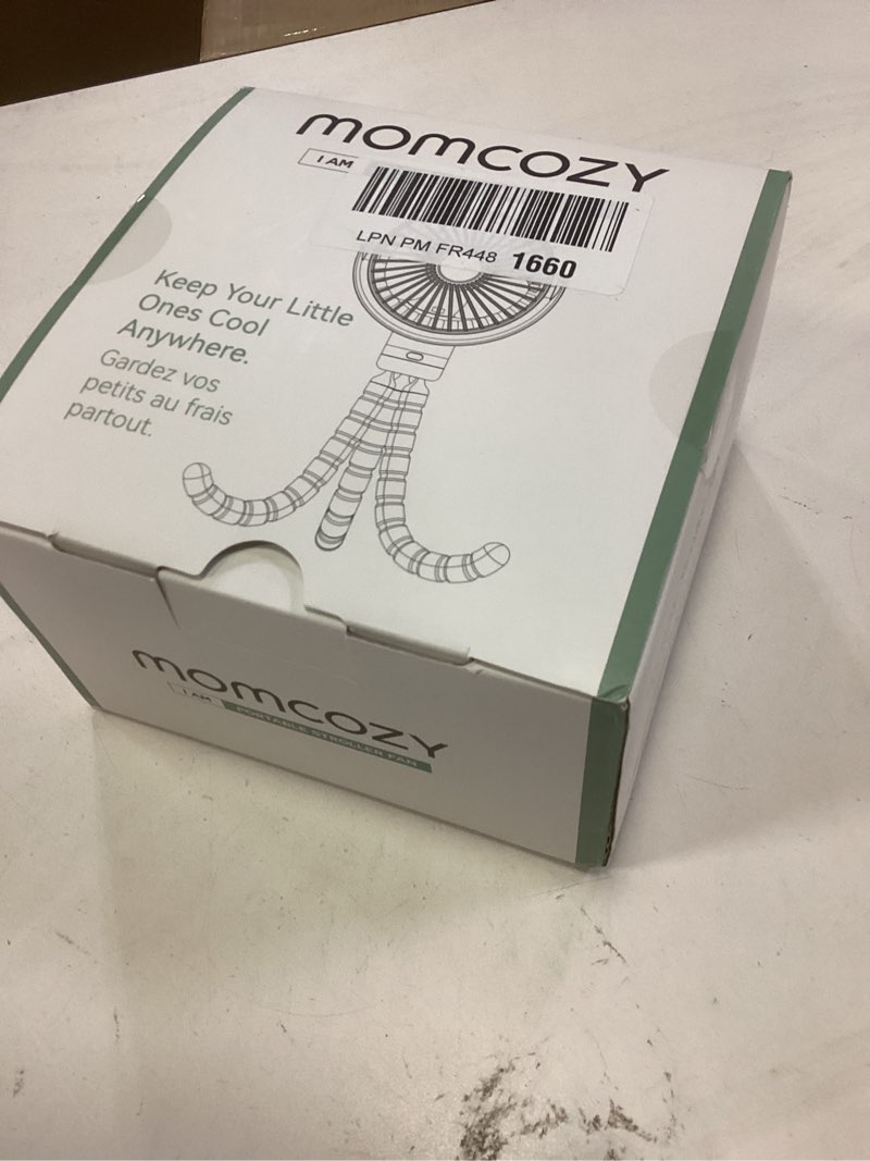 Condition photo showing New/Like New for momcozy 8000mah portable stroller fan | 27h ultra-long battery life | detachable 4 speed 360°rotate | 2 modes led night light, usb rechargeable handheld cooling fan for travel, car seat, bedroom black