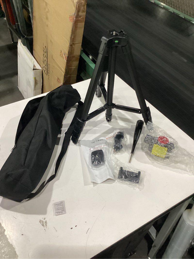 Condition photo showing New/Like New for 73" camera tripod for camera and phone, aluminum travel tripod for iphone, dslr tripod with phone holder, quick release plate, travel bag, compatible with gopro camcorder, 8.8 lbs load black