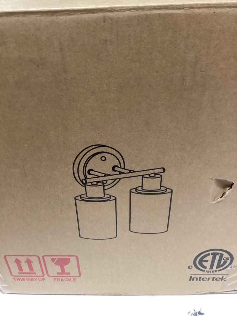 Condition photo showing New/Like New for 2-Light Bathroom Light Fixtures, Black Modern Vanity Lights with Clear Glass Shade, Bathroom Wall Lamp for Mirror Kitchen Living Room Hallway Cabinet Porch Matte Black 2-Light